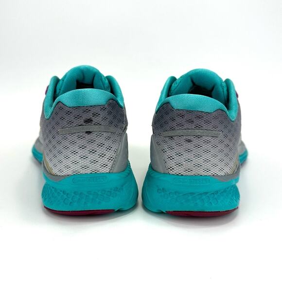 Saucony Kinvara 8 Everun Women Running Shoes Sz 8 Gray Teal Purple Mesh Sneakers - Picture 15 of 16
